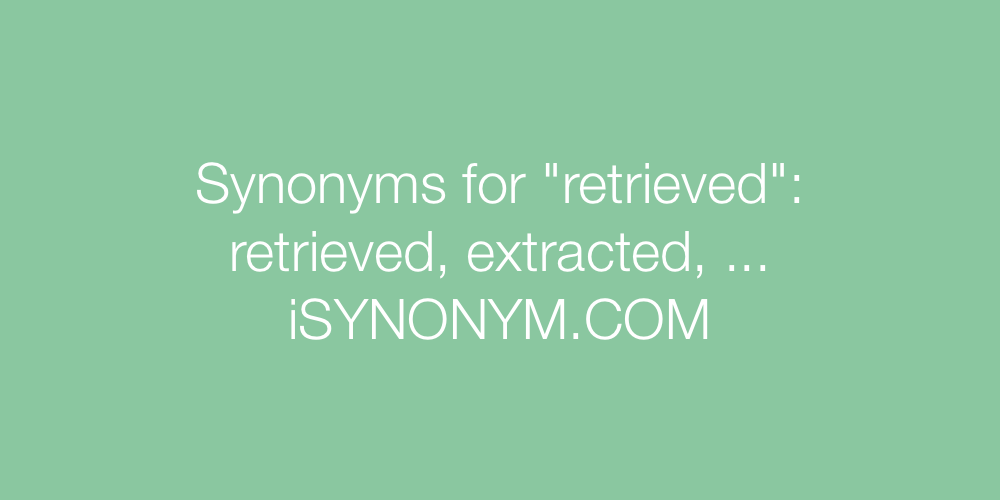 Synonyms retrieved
