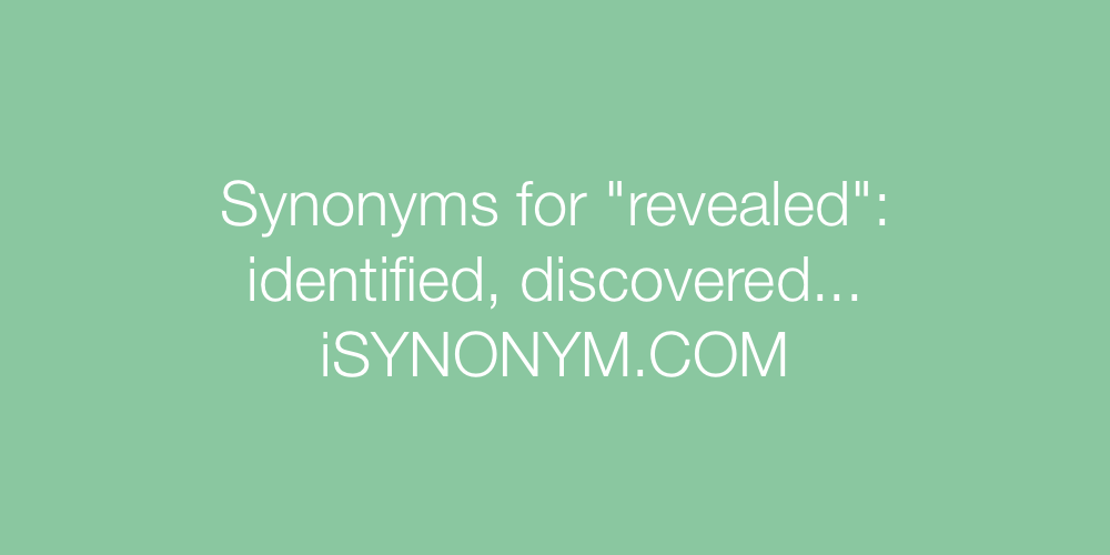 Synonyms revealed