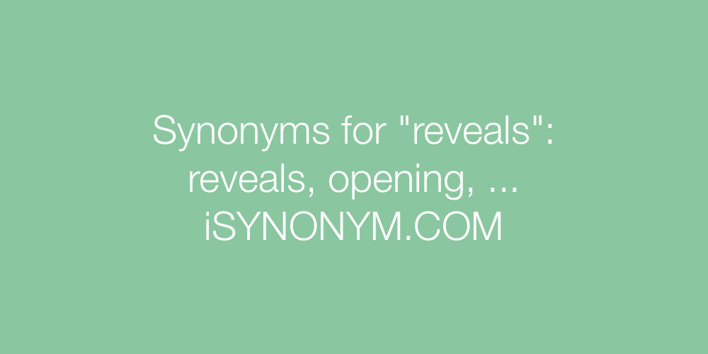 Synonyms reveals