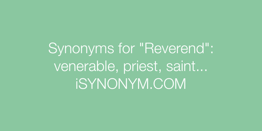 Synonyms Reverend