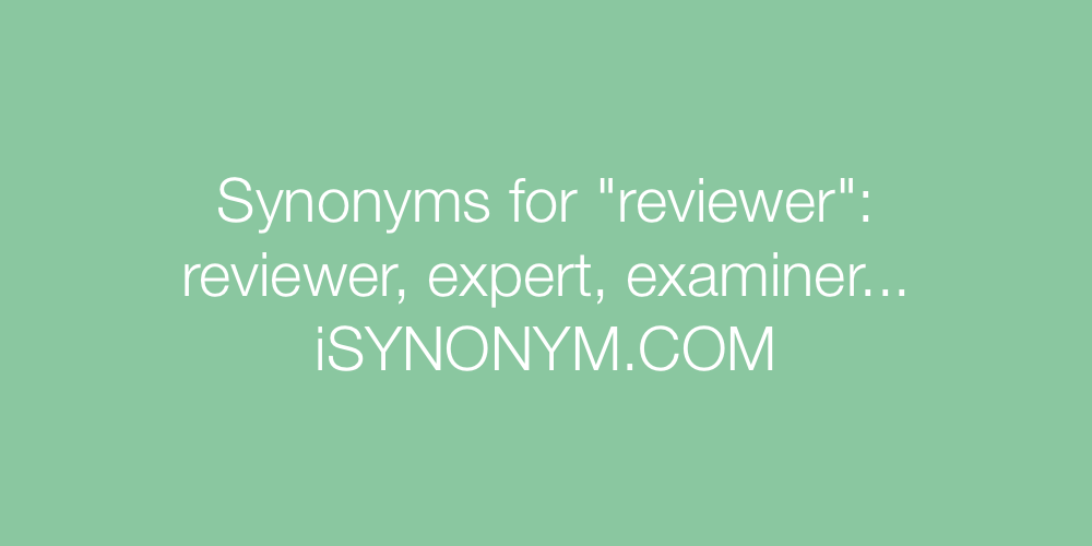 Synonyms reviewer