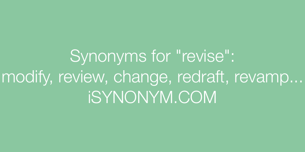 Synonyms revise
