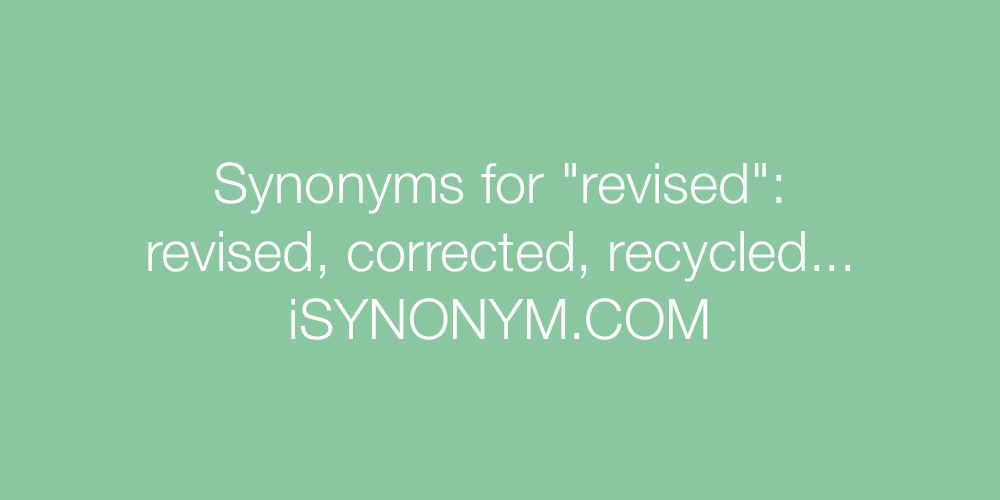 Synonyms revised