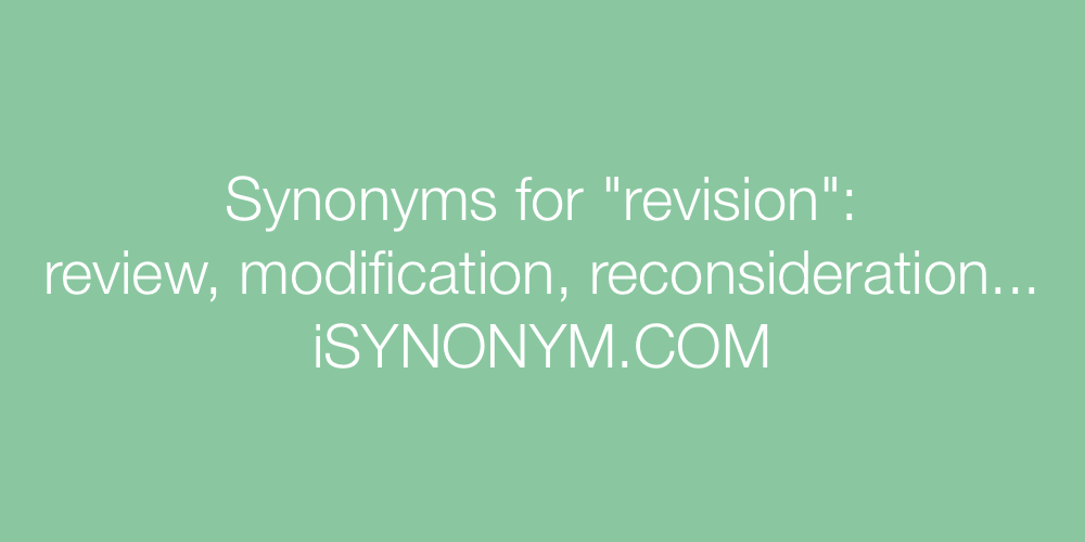 Synonyms revision