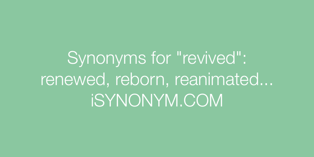Synonyms revived