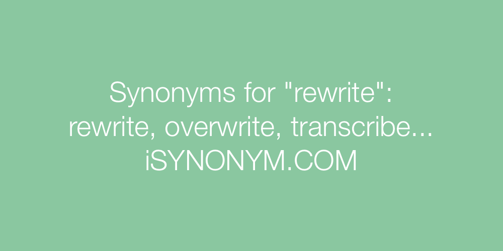 Synonyms rewrite