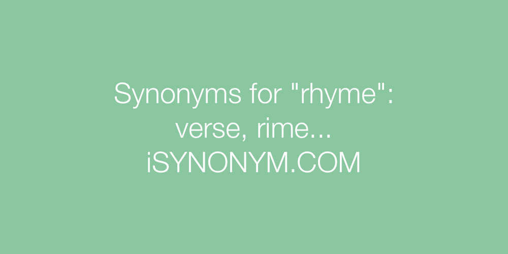 Synonyms rhyme