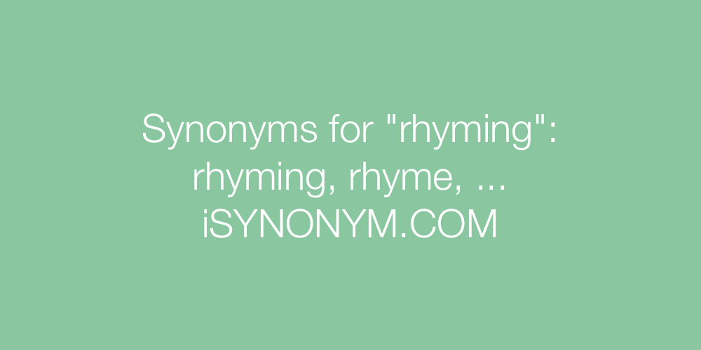 Synonyms rhyming