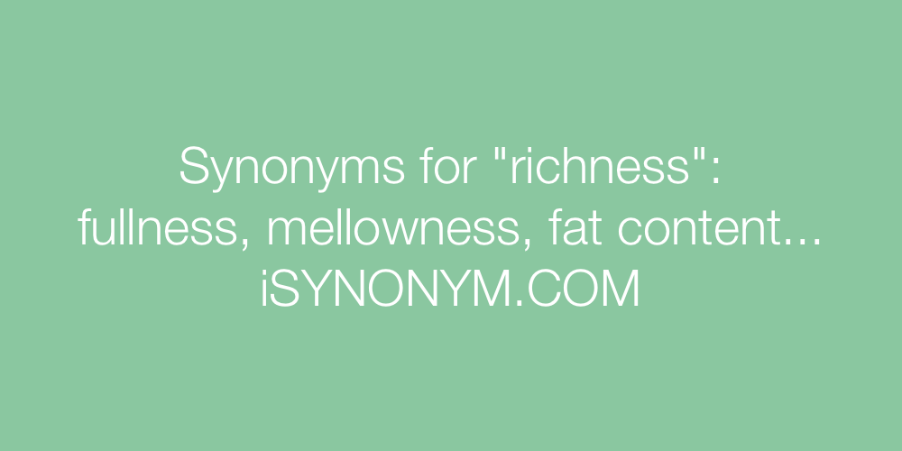 Synonyms richness