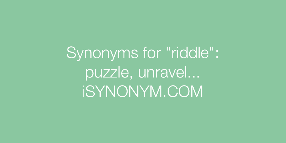 Synonyms riddle