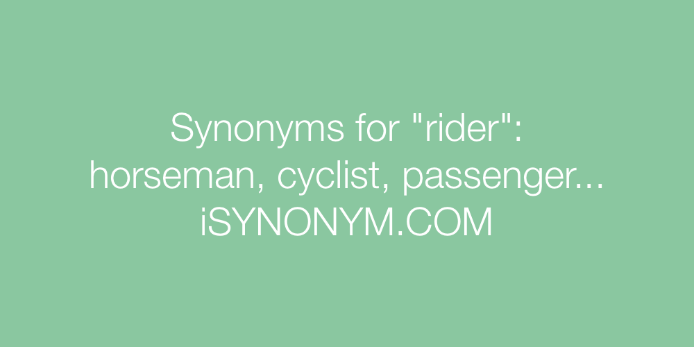 Synonyms rider