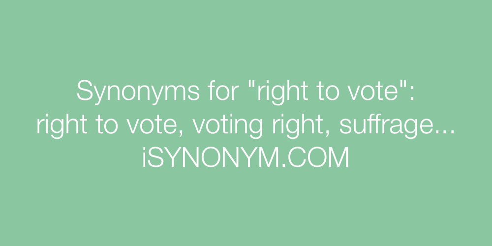 Synonyms right to vote