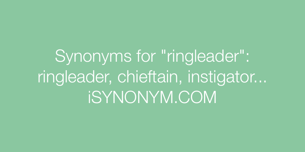 Synonyms ringleader