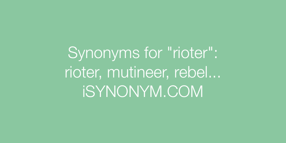 Synonyms rioter