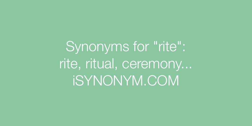 Synonyms rite