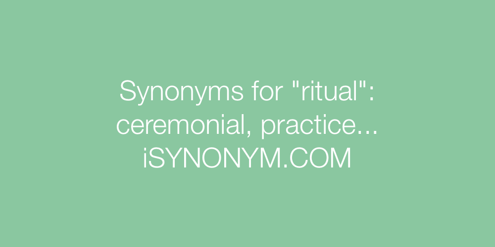 Synonyms ritual