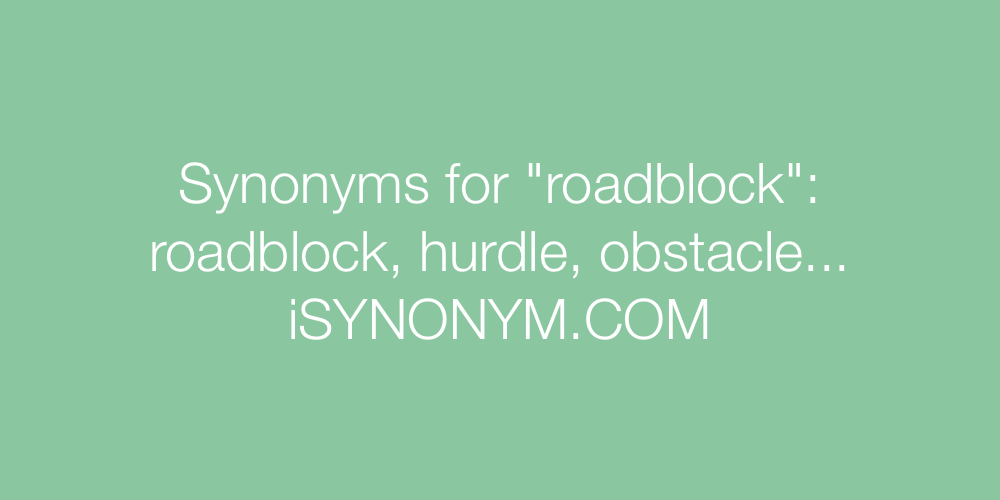 Synonyms roadblock