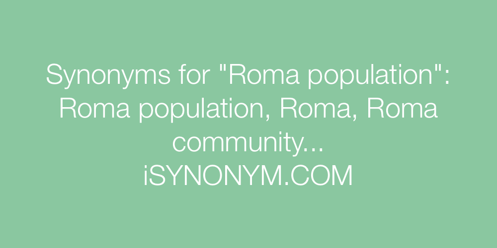 Synonyms Roma population