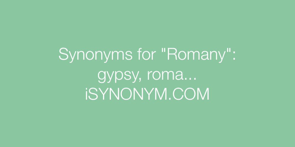 Synonyms Romany