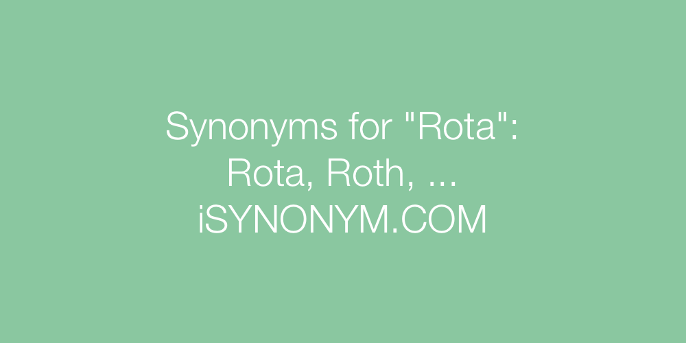Synonyms Rota