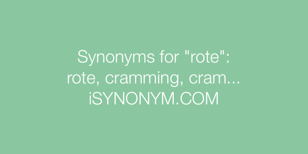 Synonyms rote