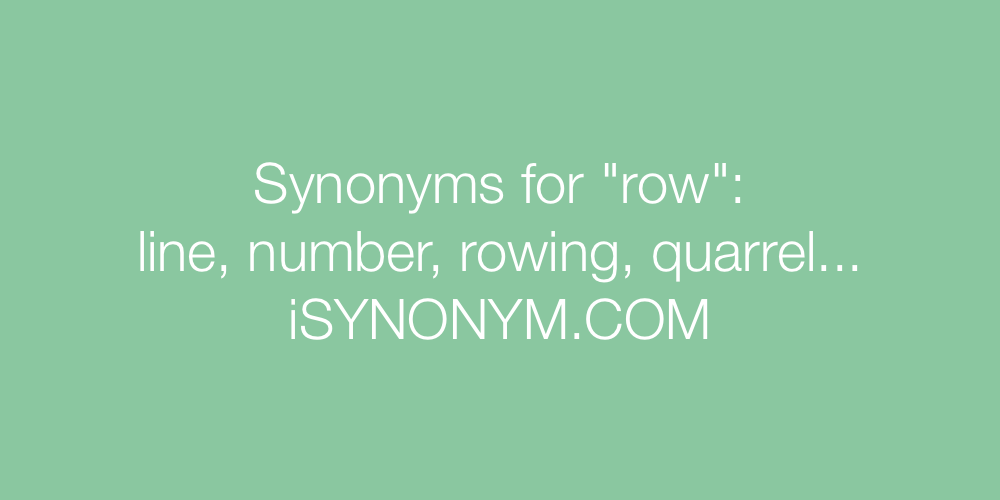Synonyms row