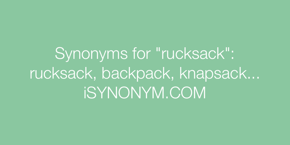Synonyms rucksack