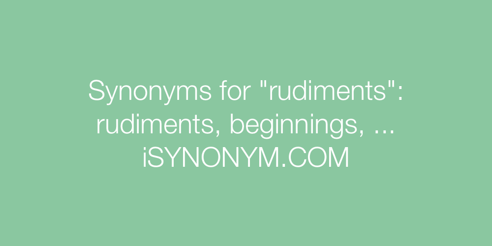 Synonyms rudiments