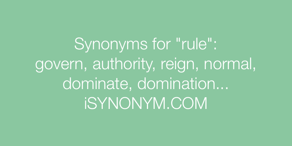 Synonyms rule