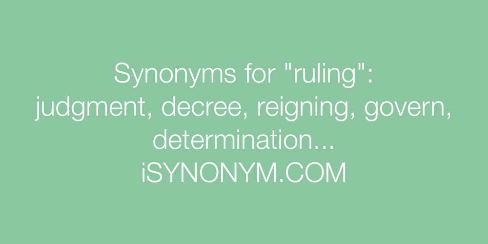 Synonyms ruling