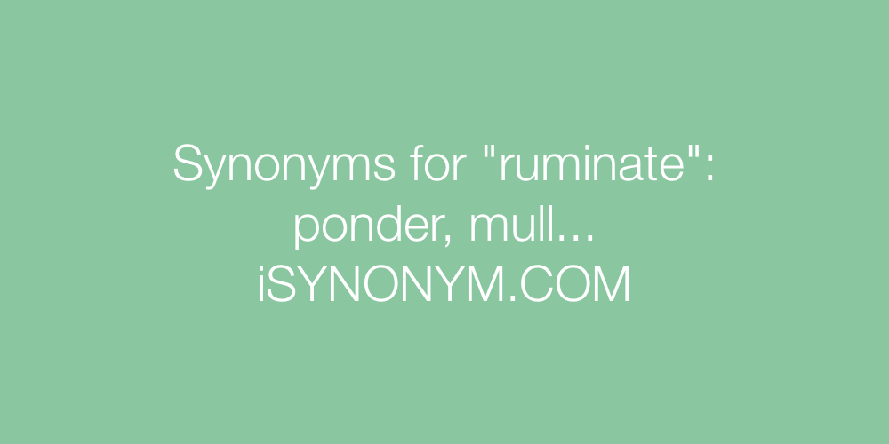 Synonyms ruminate