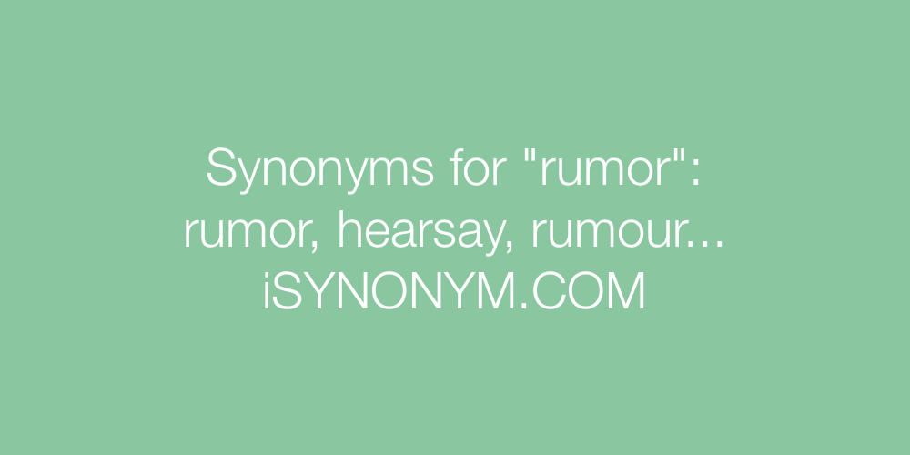 Synonyms rumor