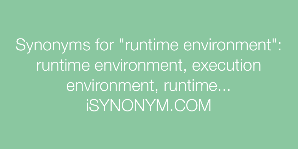 Synonyms runtime environment