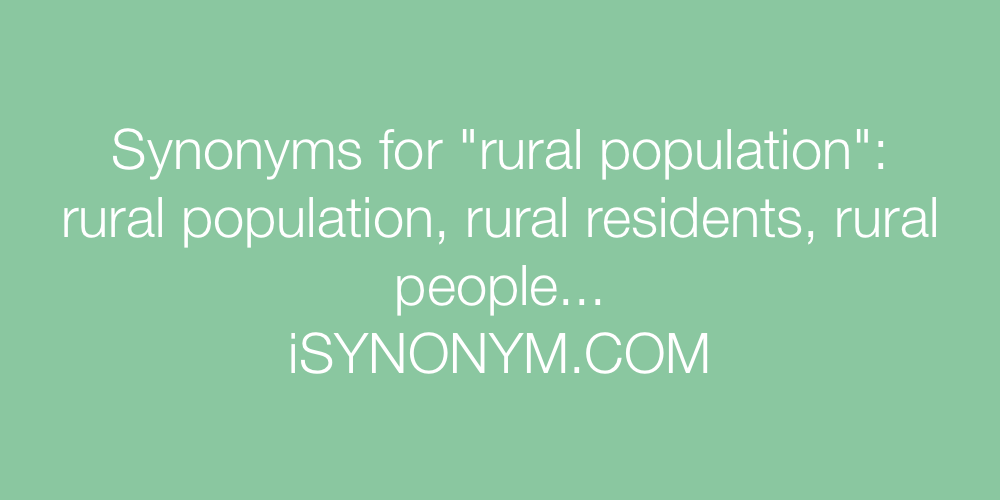 Synonyms rural population