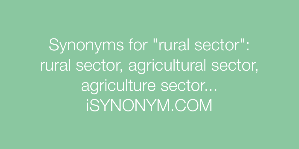 Synonyms rural sector