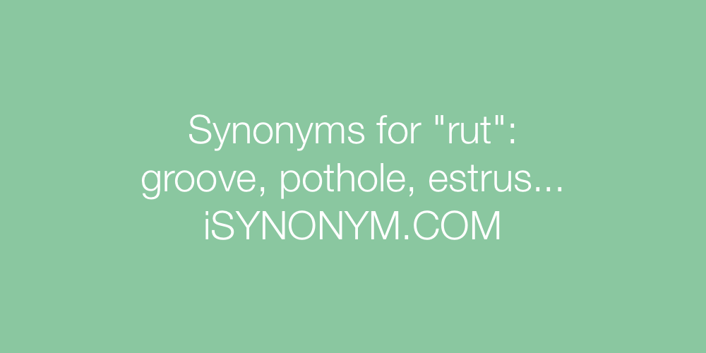 Synonyms rut