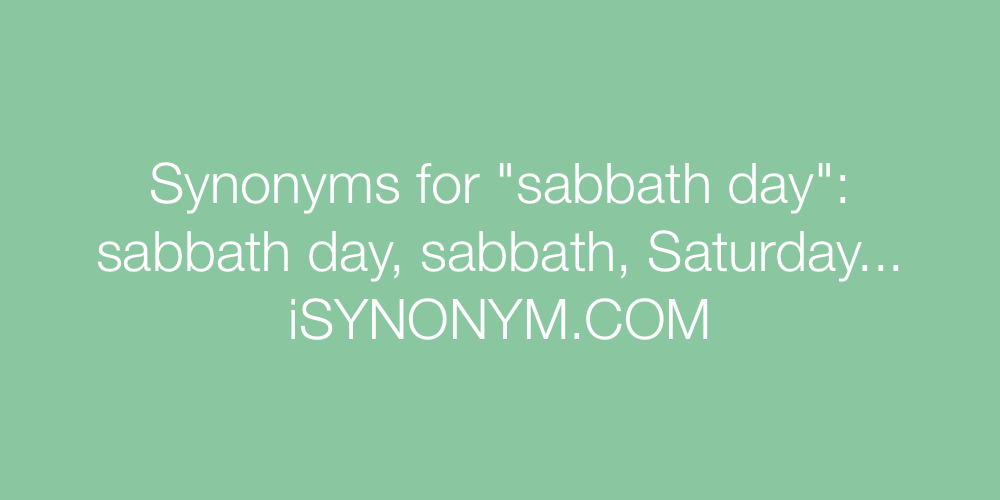 Synonyms sabbath day