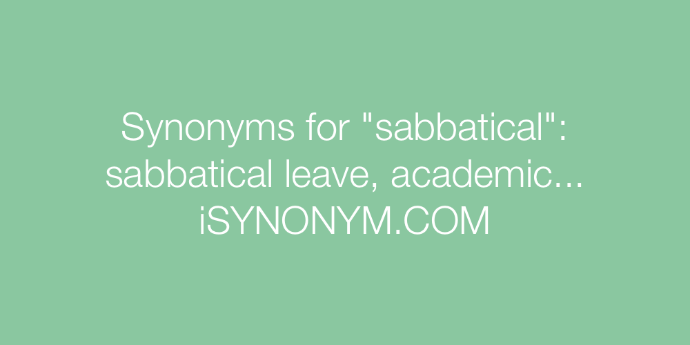 Synonyms sabbatical