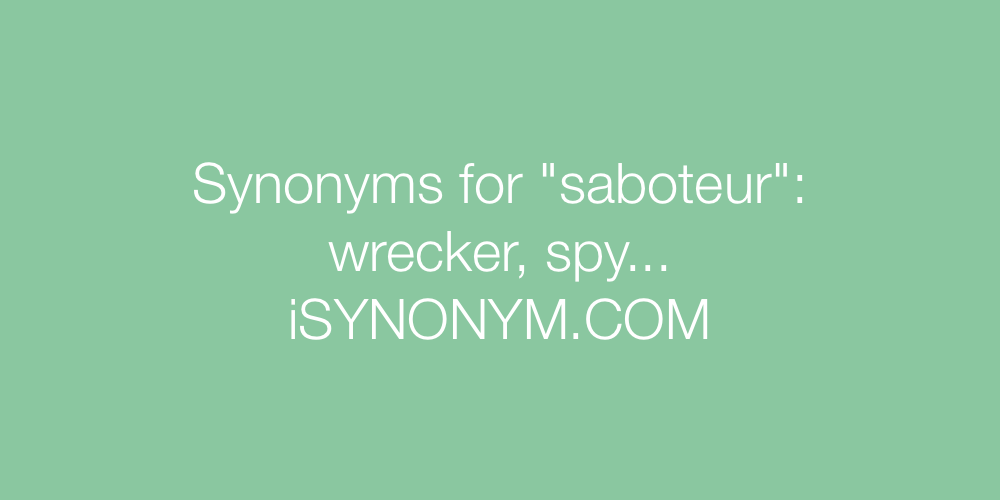 Synonyms saboteur
