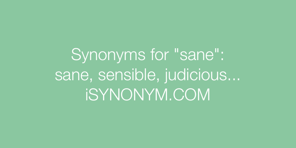 Synonyms sane