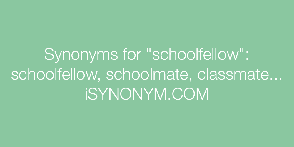 Synonyms schoolfellow