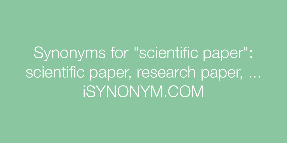 Synonyms scientific paper