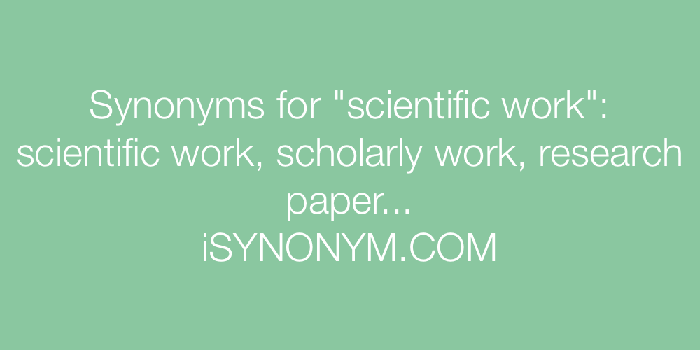 Synonyms scientific work