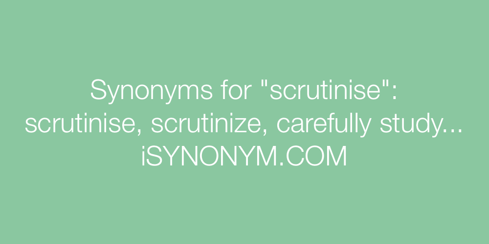 Synonyms scrutinise