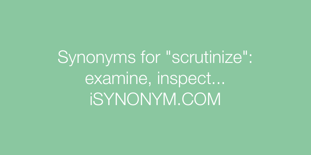 Synonyms scrutinize
