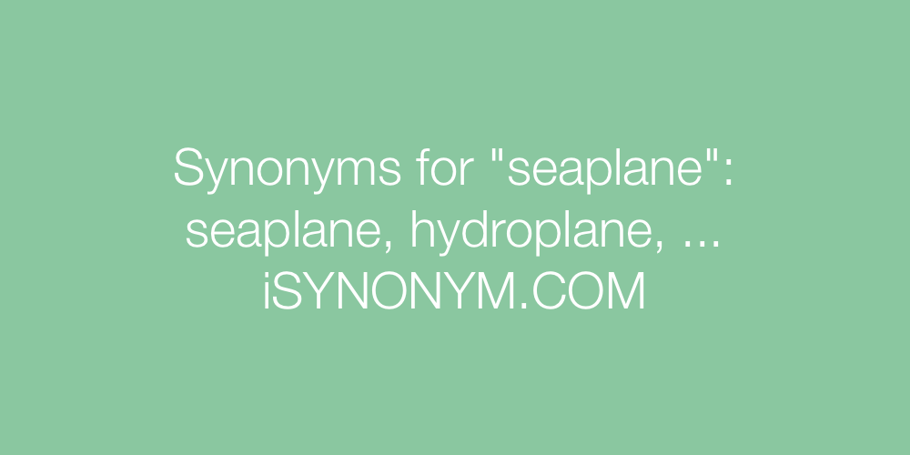 Synonyms seaplane