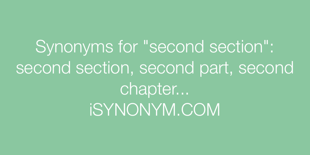 Synonyms second section