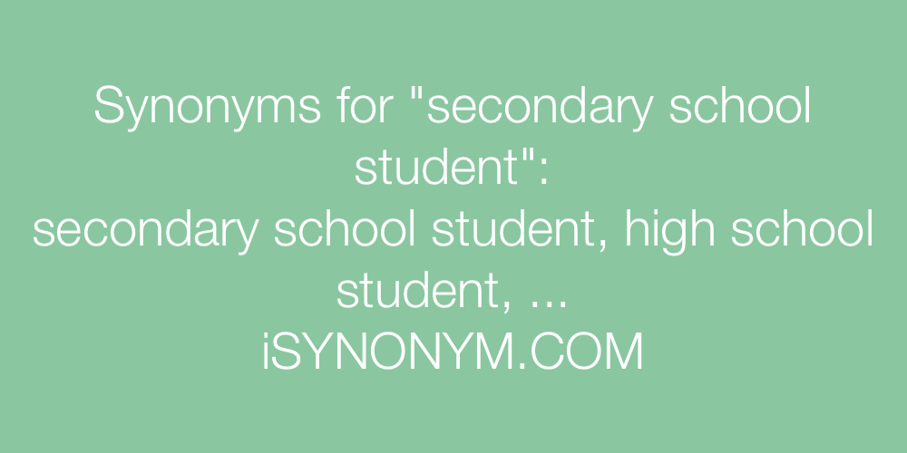 Synonyms secondary school student
