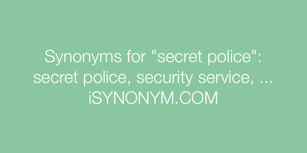 Synonyms secret police