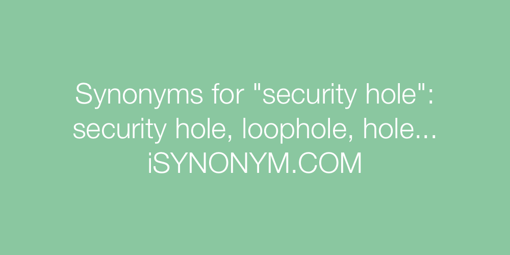 Synonyms security hole